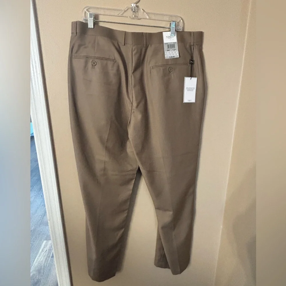 NWT men’s Vinci Philosophy dress pants 40x32 KHAKI ON-900 - Picture 7 of 13